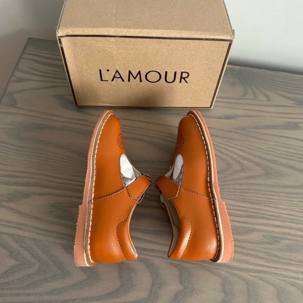 L'AMOUR GIRLS OLLIE T-STRAP LEATHER MARY JANE